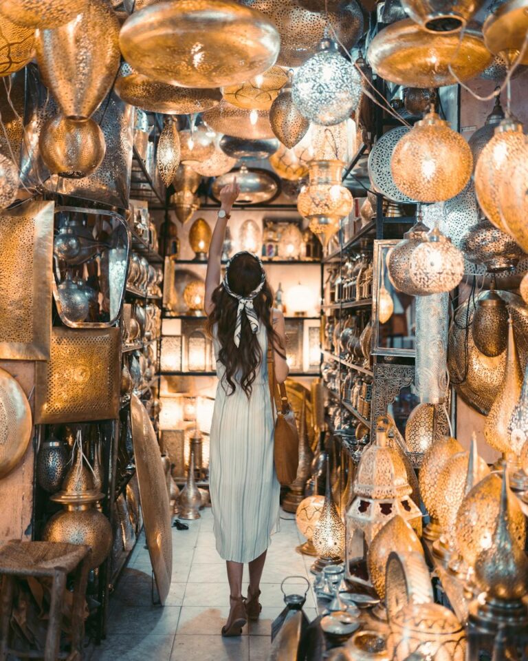 Morocco in March - brass lanterns in a Moroccan souk