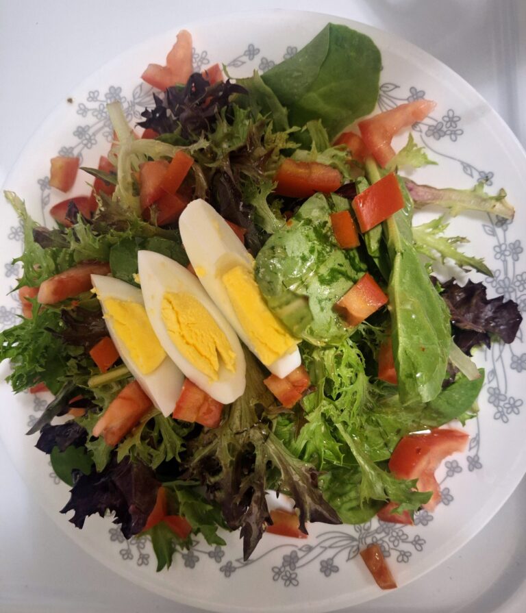 Fresh Garden Salad with Hard-Boiled Eggs