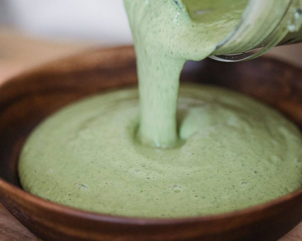 Homemade cilantro lime mayo with pickled jalapeños
