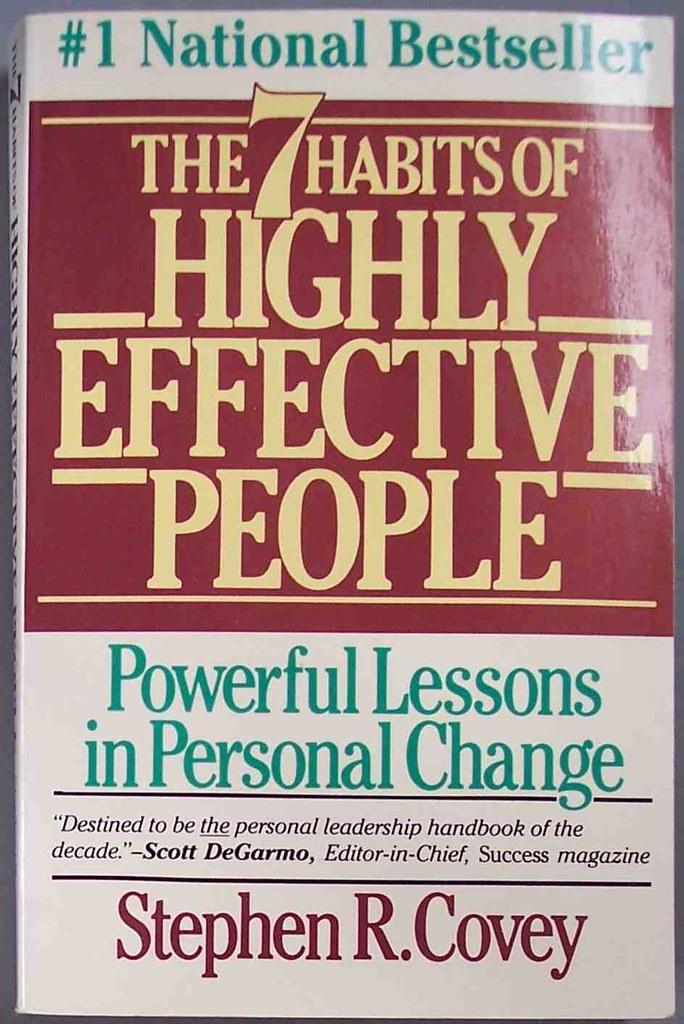 The 7 Habits of Highly Effective People book cover by Stephen Covey