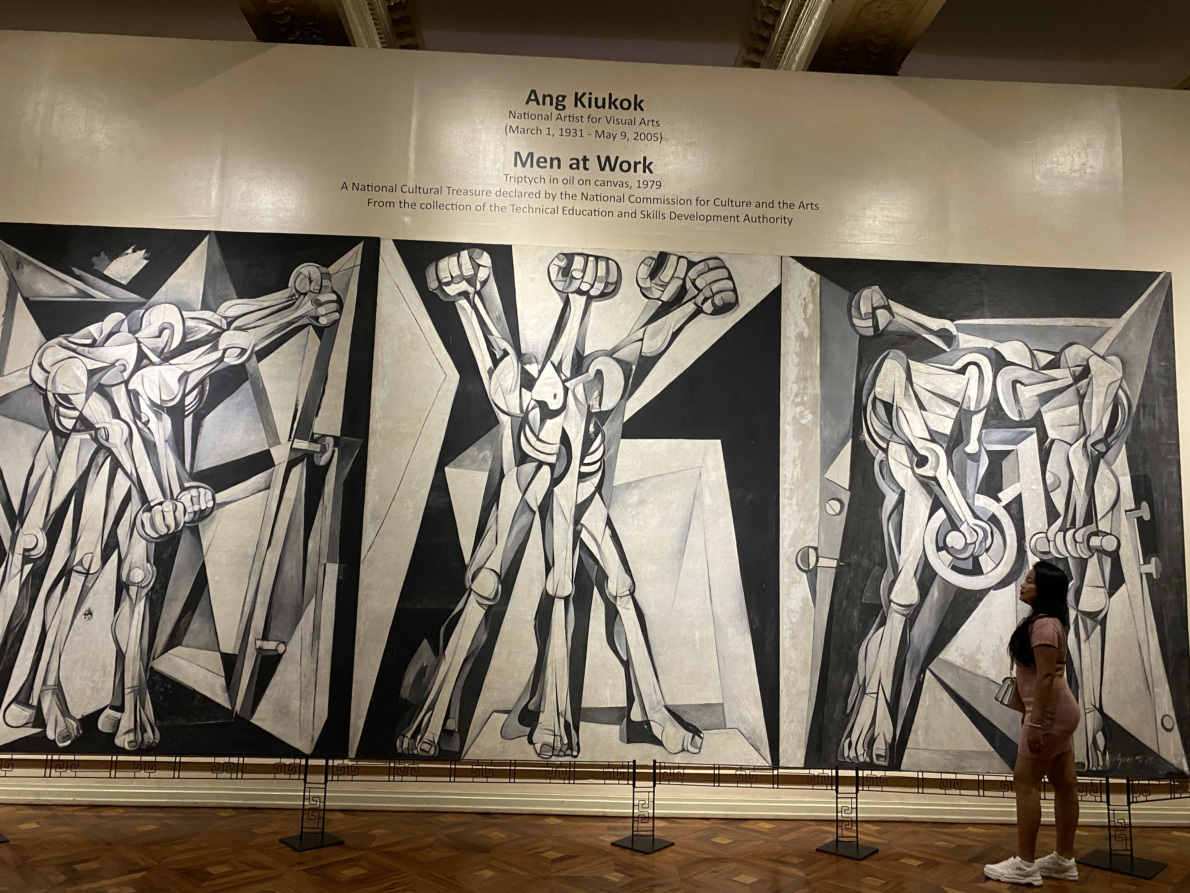 Men at Work triptych (1979) by National Artist Ang Kiukok at the National Museum of Fine Arts in Manila