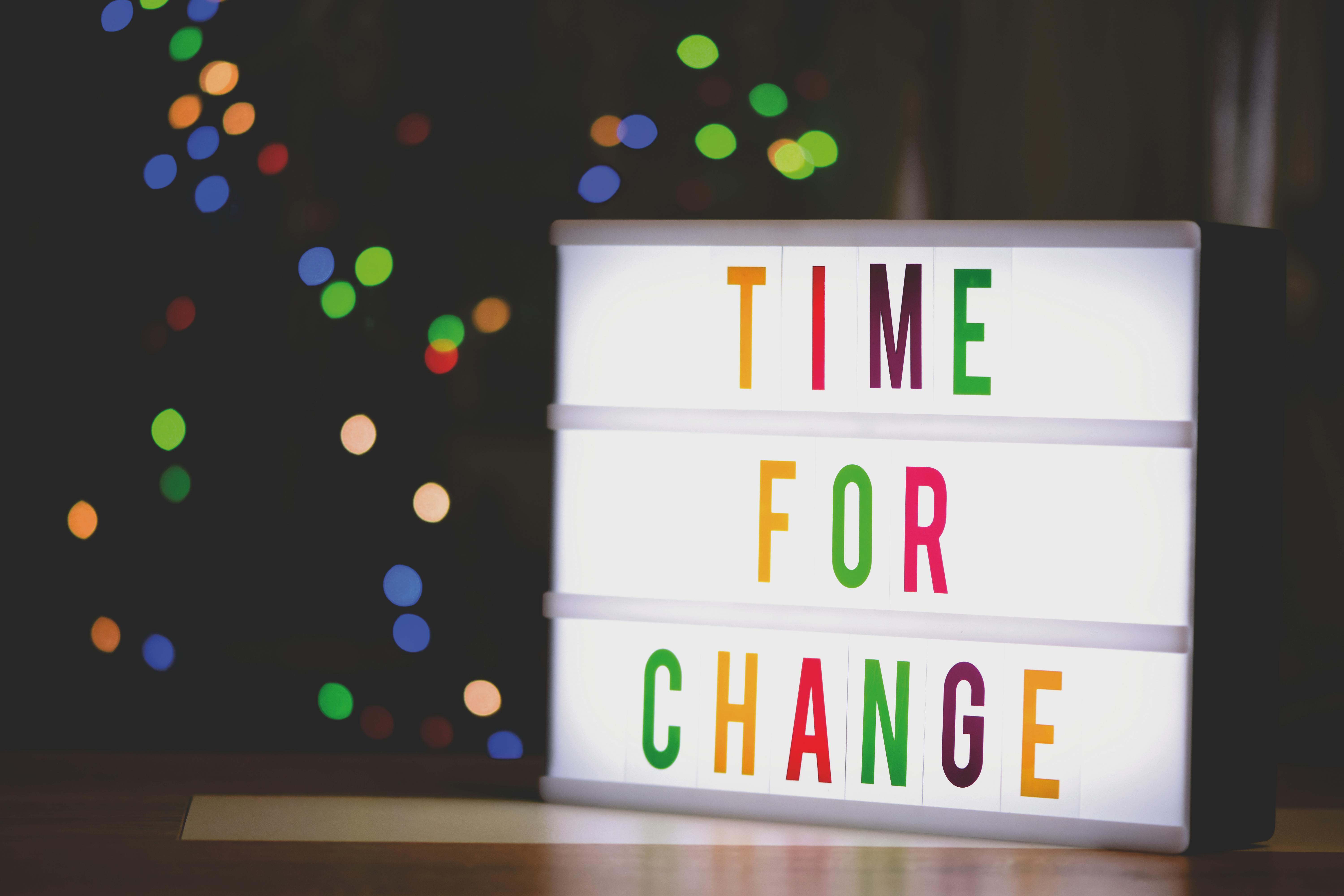Unlimited Power by Anthony Robbins – a lightbox reading Time for Change