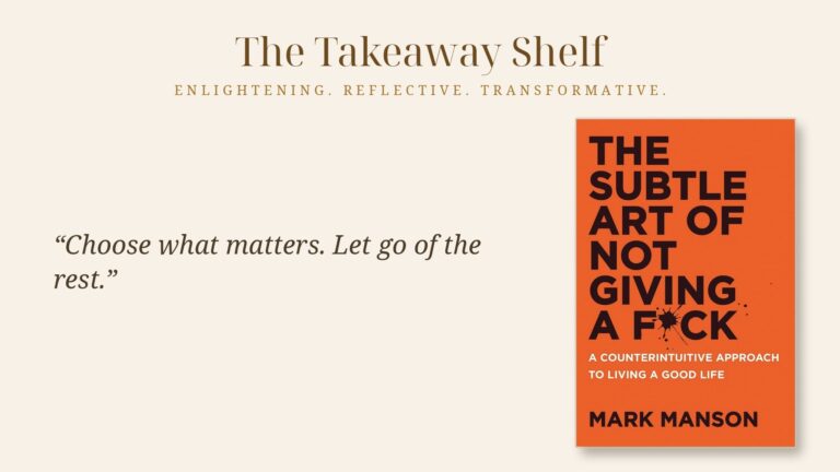 The Subtle Art of Not Giving a F*ck by Mark Manson book poster — The Takeaway Shelf